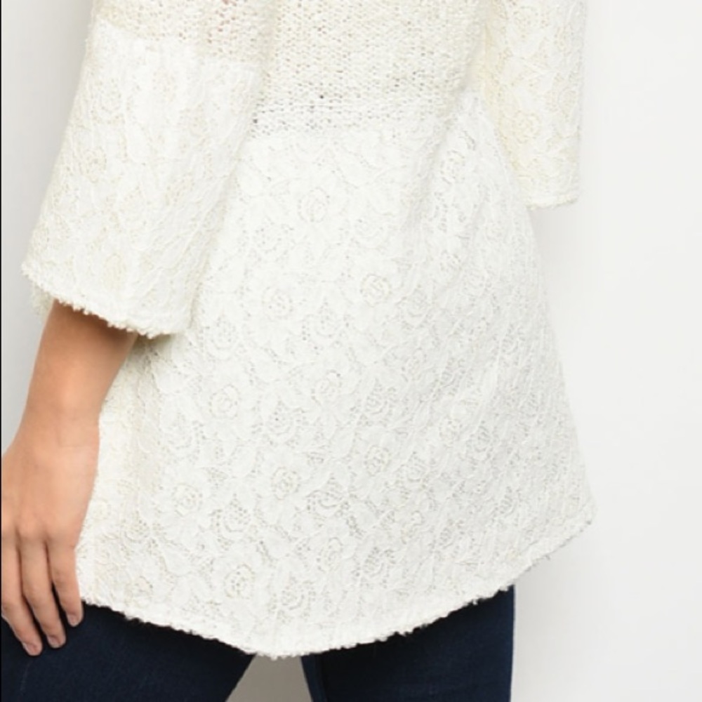 NWT Boutique Ivory Long Sleeve Cozy Sweater Top - Picture 4 of 7